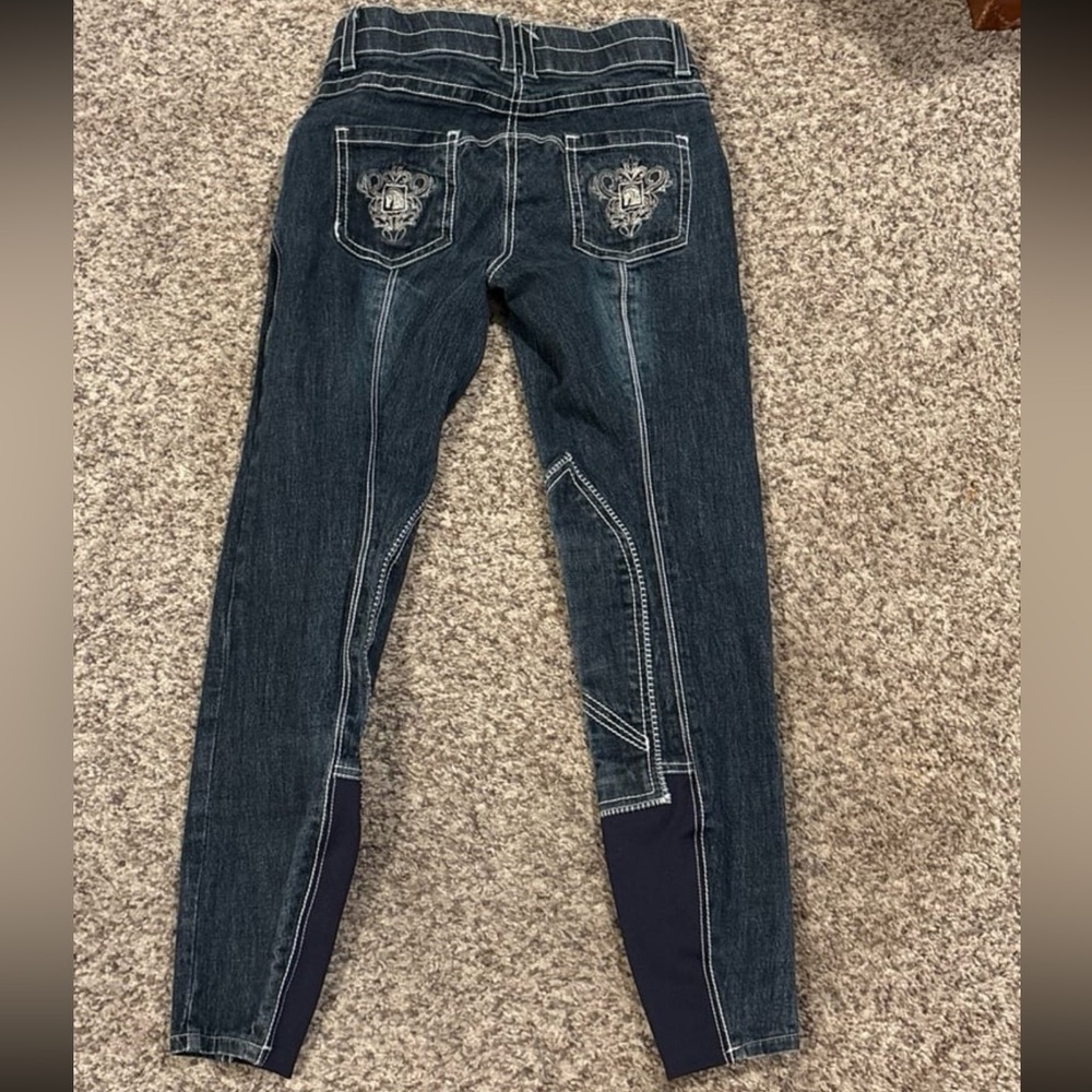 Romfh Dark Blue Women's Jeggings with Embroidery